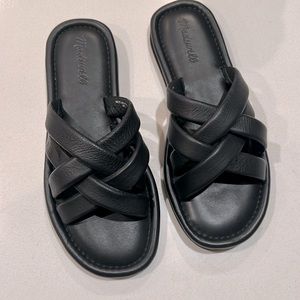Madewell Leeandra Puffy Woven Leather Slides size 9